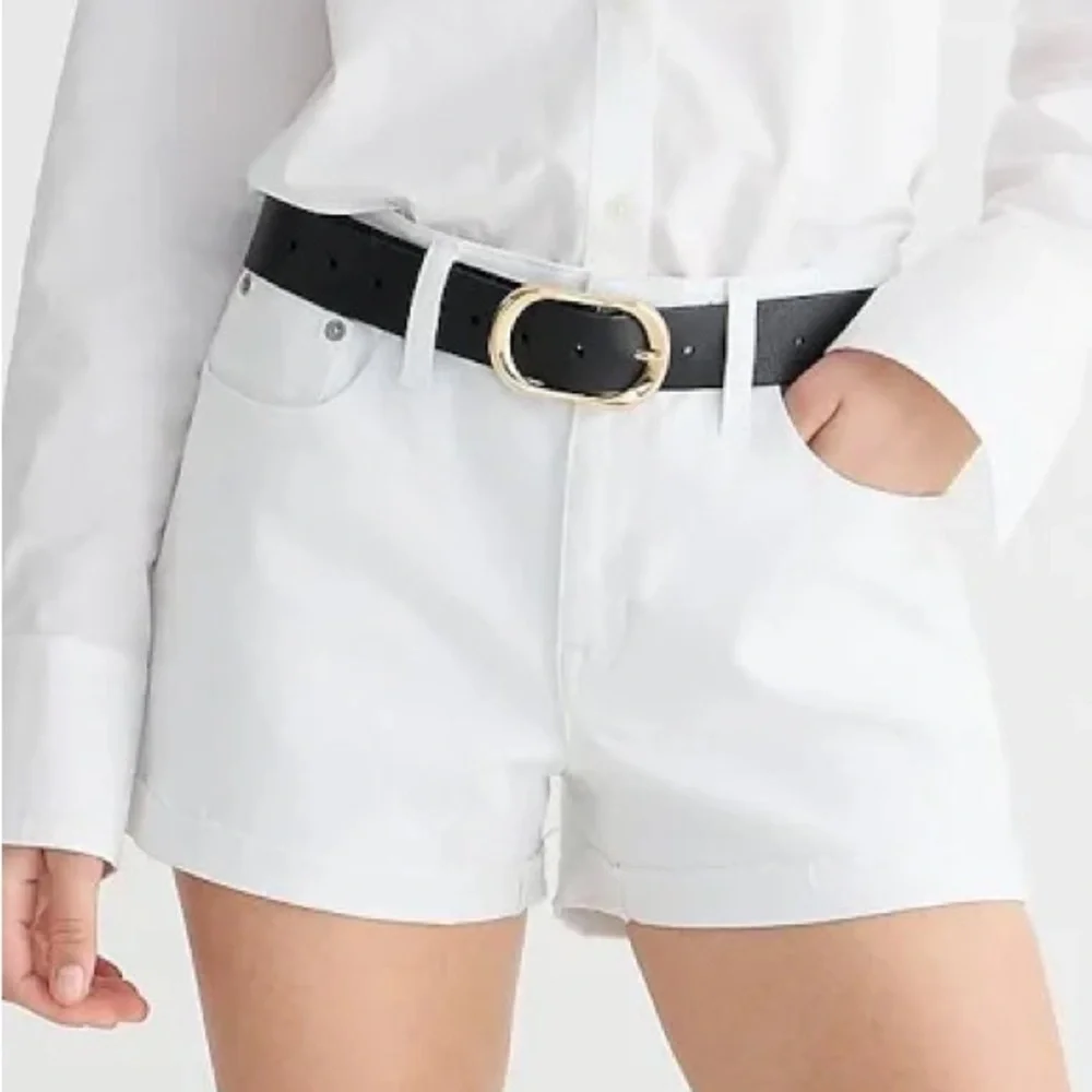 J.Crew Mid-Rise Denim Short In White 30X4” Stretch Raw Hem Cuff Resort Vacation